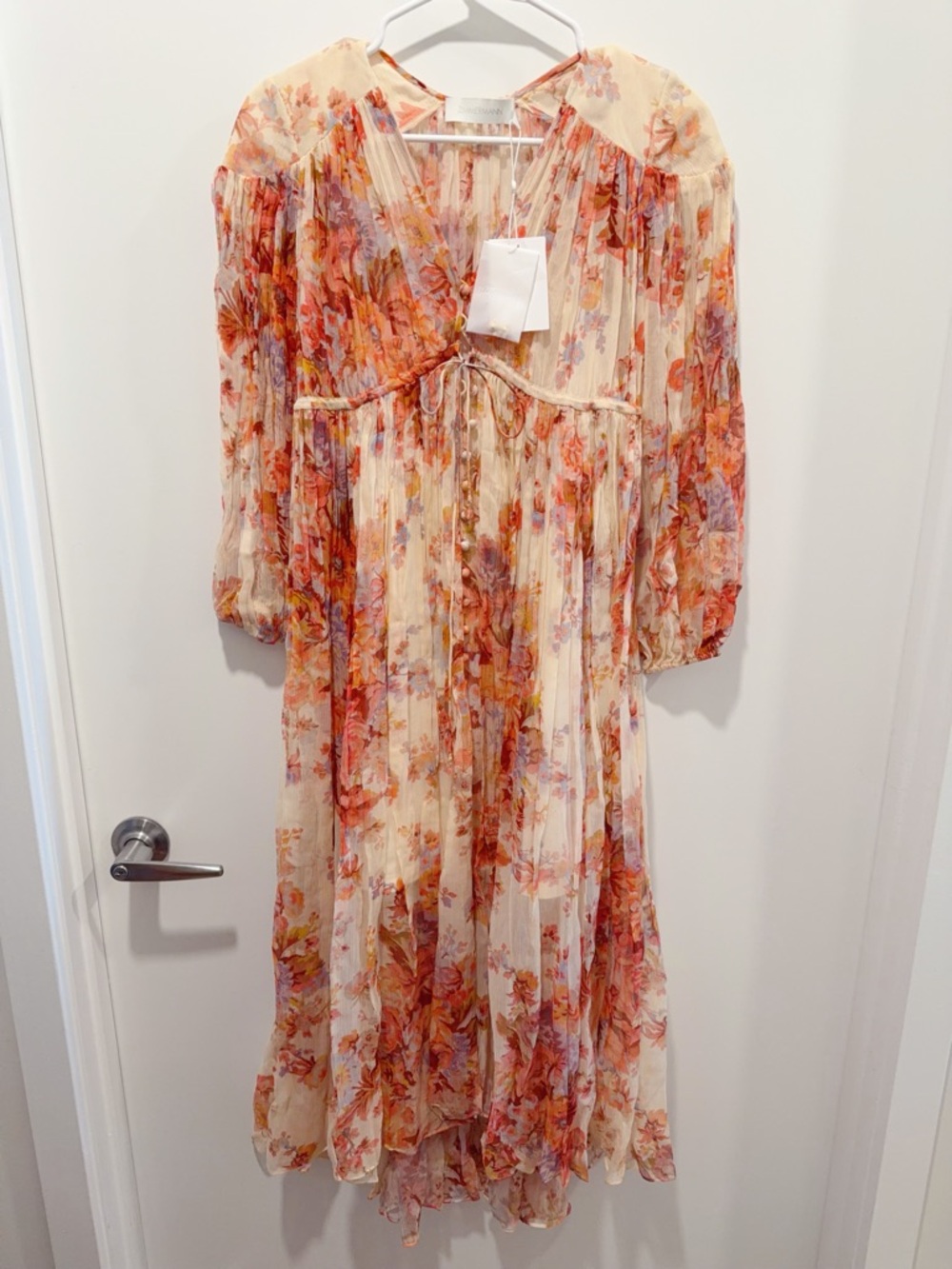 NWT AU0P Zimmermann Devi Floral Maxi Dress 100% Silk
